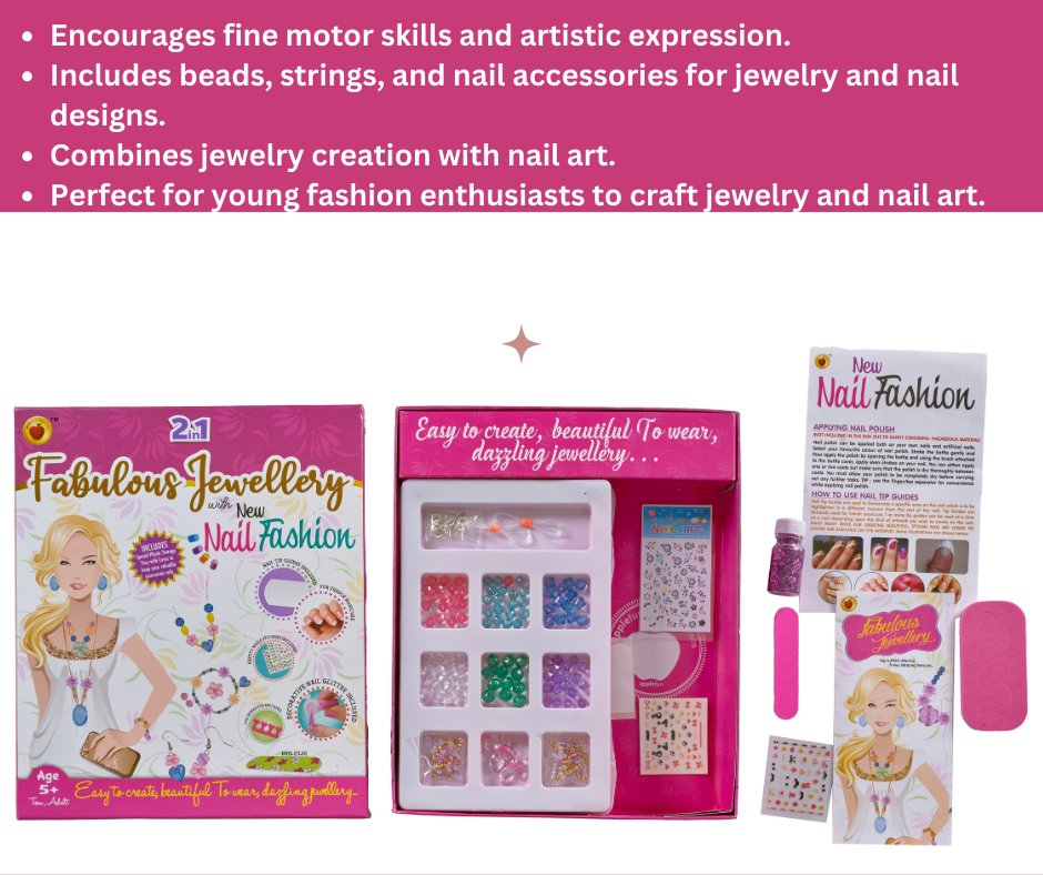 2 - in - 1 Fabulous Jewellery with New Nail Fashion Kit - Tortoyse Innovations LLPDIY ToysNAILART - FAB - JEWELLERY8904225702898