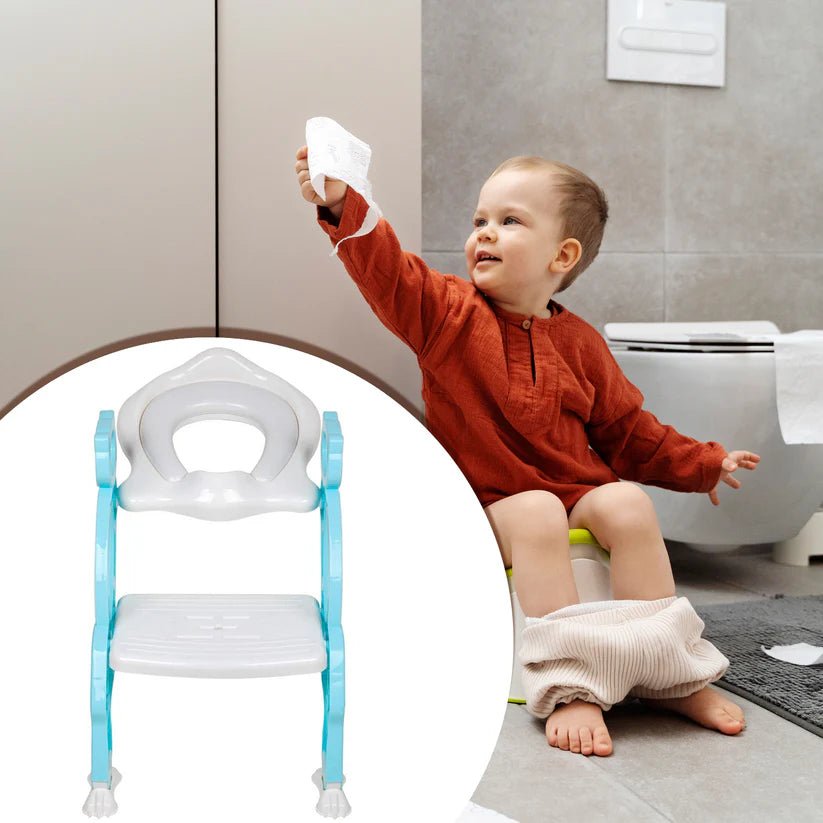 2 In 1 Potty Training Toilet Seat with Step Stool Ladder For Toddlers - Tortoyse Baby Products 8492_baby_toilet_seat_leader