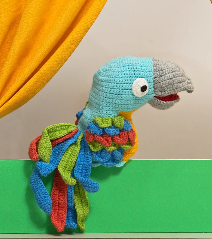 Adorable Crochet Tango the Bird Hand Puppet– Fun for Storytime & Puppet Shows - Tortoyse Toys