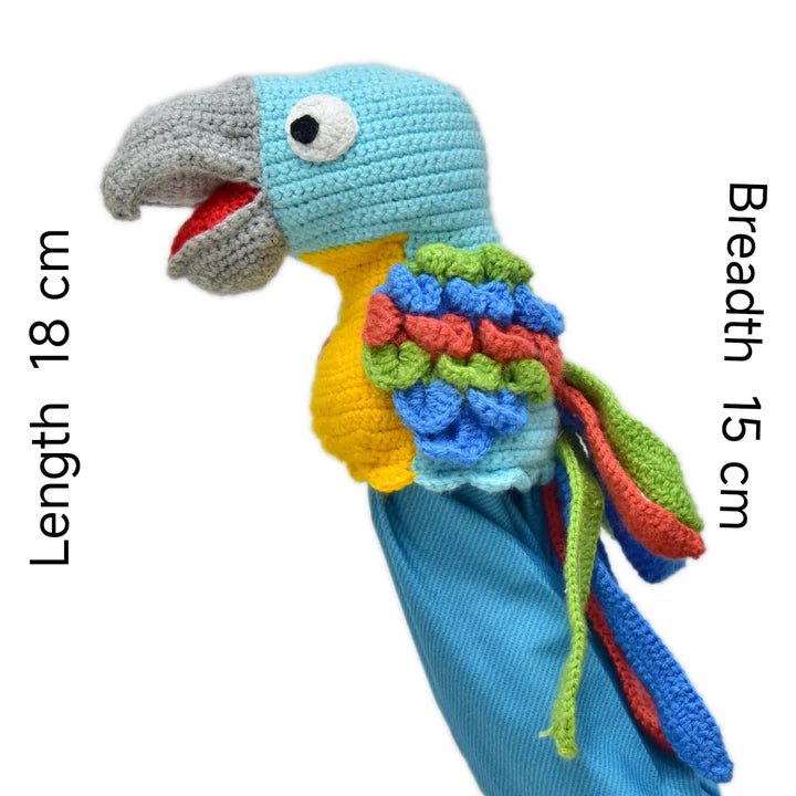 Adorable Crochet Tango the Bird Hand Puppet– Fun for Storytime & Puppet Shows - Tortoyse Toys