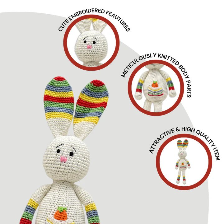 Adorable Handmade Crocheted Hopper Bunny - Perfect Gift for Kids - Tortoyse Toys