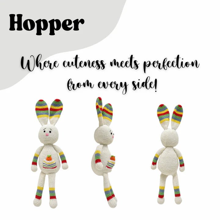 Adorable Handmade Crocheted Hopper Bunny - Perfect Gift for Kids - Tortoyse Toys