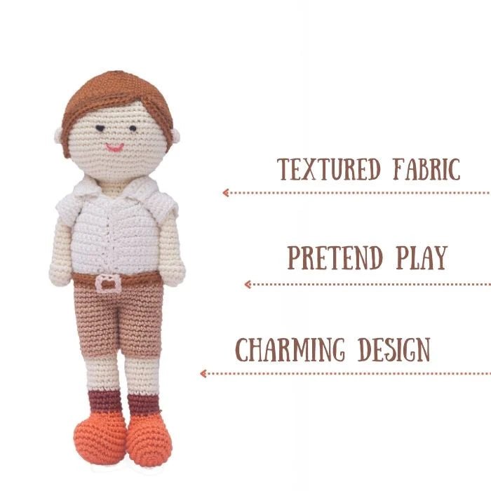 Adorable Handmade Crocheted School Boy Dolls – Collectible Artisanship - Tortoyse Toys