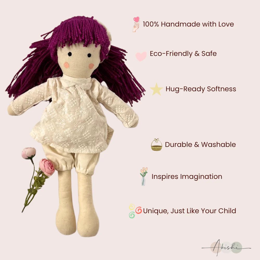 Aika – Handmade Cloth Doll for Kids | Soft & Eco - Friendly - Tortoyse DOLLS