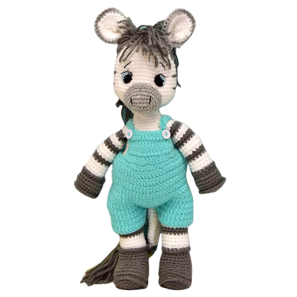 Albert the Zebra Crochet Soft Toy | Handmade Plush Gift - Tortoyse ANIMAL TOYS