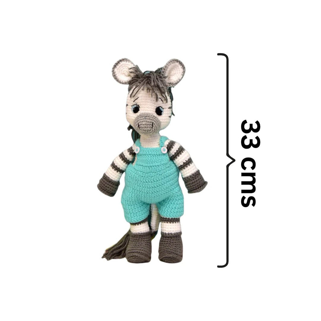 Albert the Zebra Crochet Soft Toy | Handmade Plush Gift - Tortoyse ANIMAL TOYS