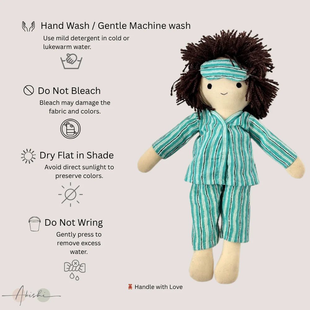 Amay – Handmade Cloth Doll for Kids | Soft & Eco - Friendly - Tortoyse DOLLS