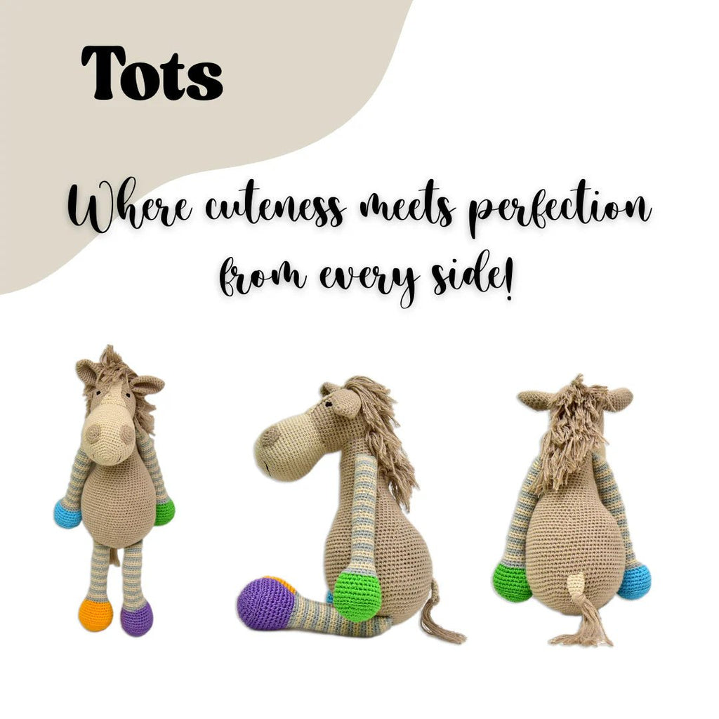 Amigurumi Soft Toy - Handmade Crochet - Horse - Tots - Tortoyse ANIMAL TOYS