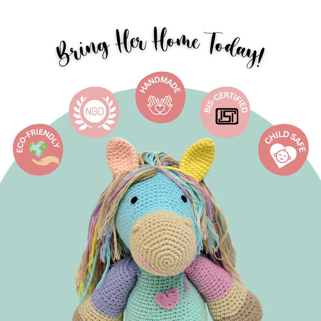Atlas the Horse Crochet Plush Toy | Handmade Gift for Kids - Tortoyse ANIMAL TOYS