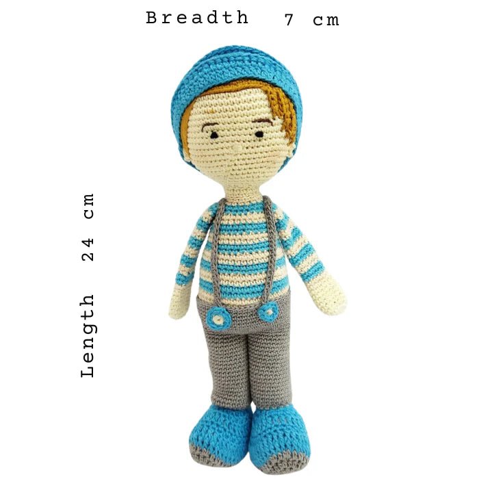 Blake Boy Doll - Playful Handmade Crochet toyfor Imagination! - Tortoyse Toys