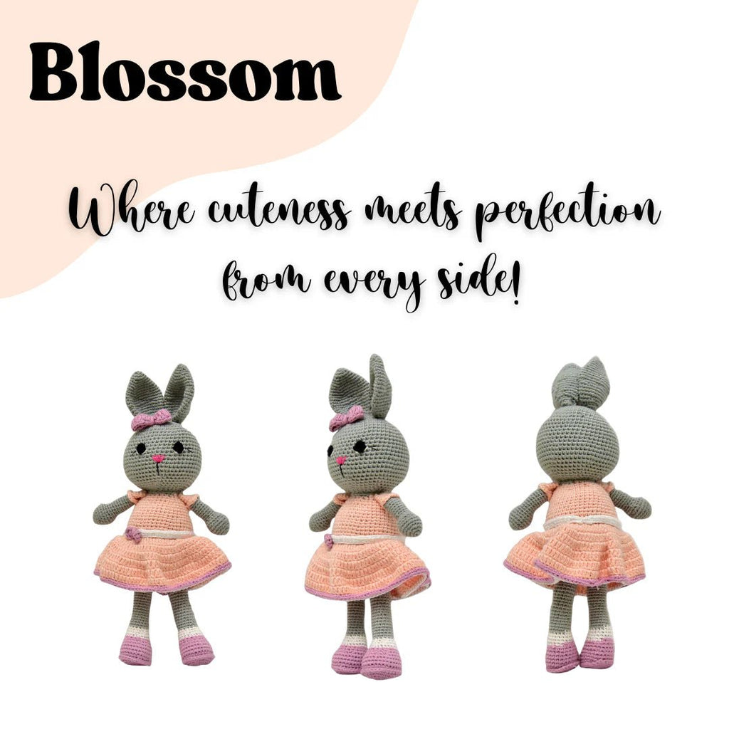 Blossom the Bunny Crochet Soft Toy | Handmade Gift for Kids - Tortoyse ANIMAL TOYS