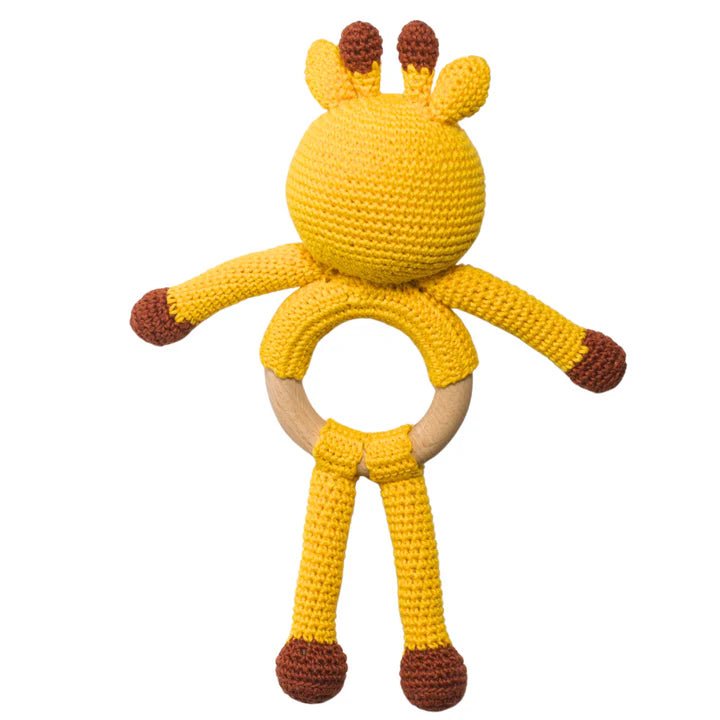 Crochet Giraffe Giggles Rattle Toy – Sweet Handmade Toy for Newborns - Tortoyse Toys