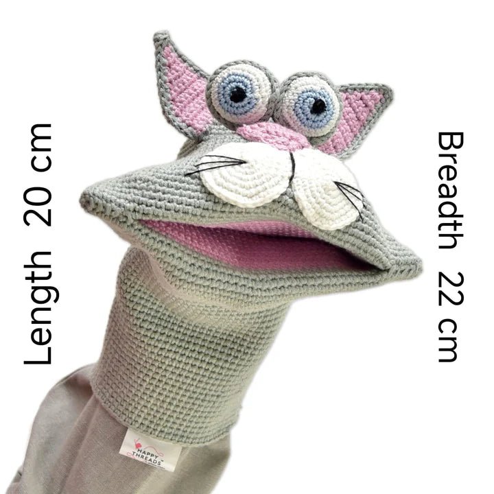 Crochet Mimi the Cat Puppet – Soft, Handmade Fun for Storytelling & Play - Tortoyse Toys