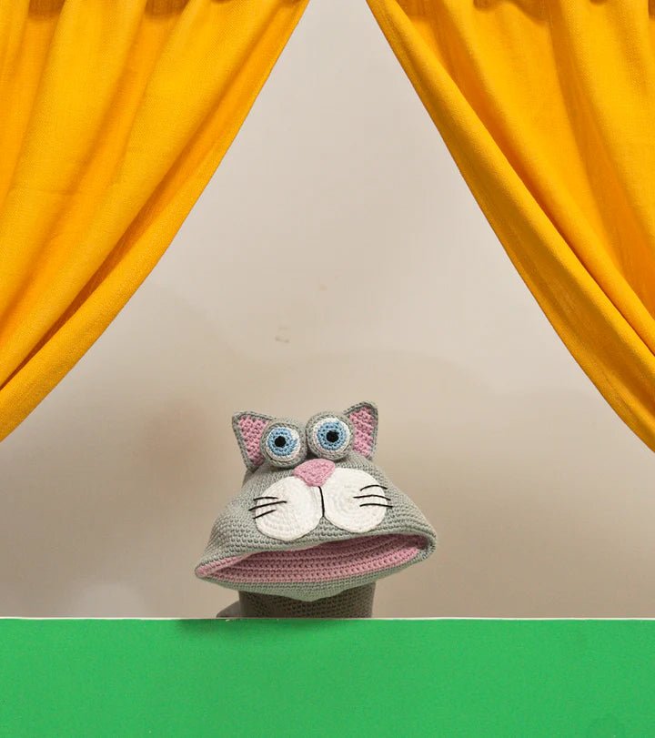 Crochet Mimi the Cat Puppet – Soft, Handmade Fun for Storytelling & Play - Tortoyse Toys