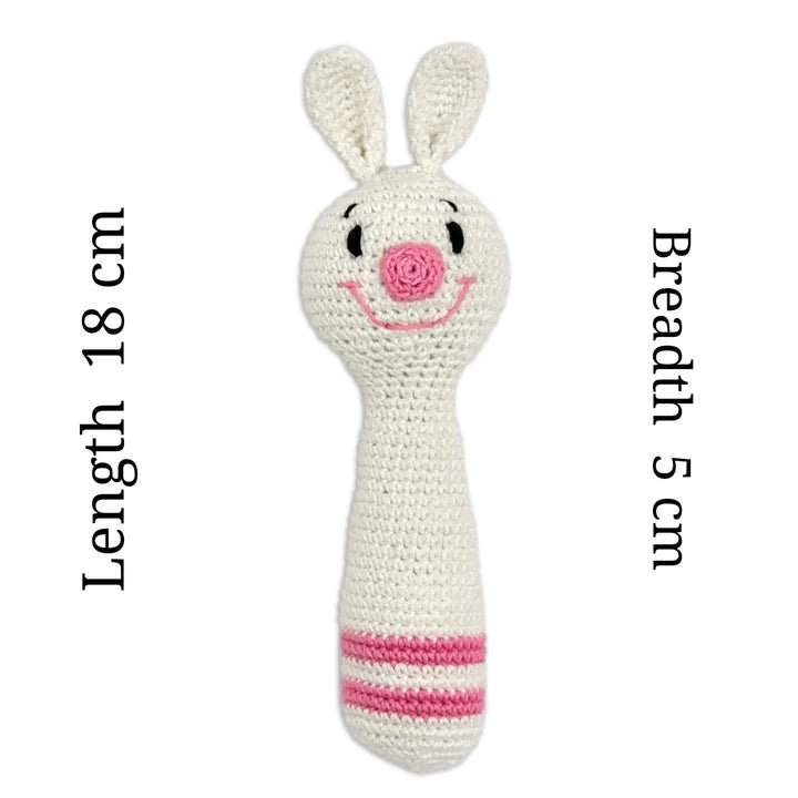Cuddly Bunnies Hand Rattle - Sensory Toy for Infants & Toddlers - Tortoyse Toys
