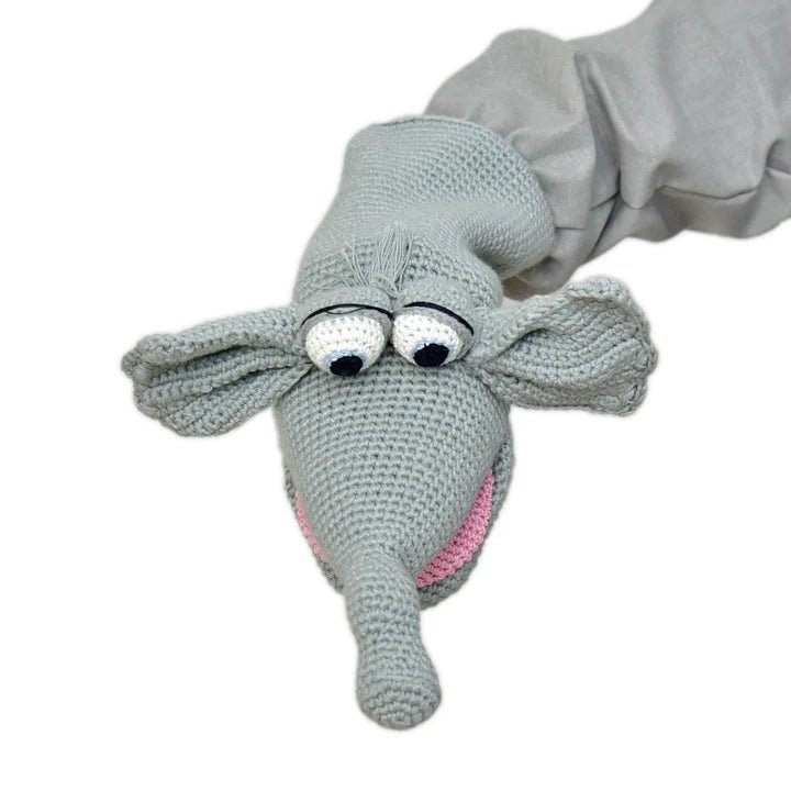 Cuddly Crochet Jumbo the Elephant Puppet – A Playful Friend for Kids - Tortoyse Toys