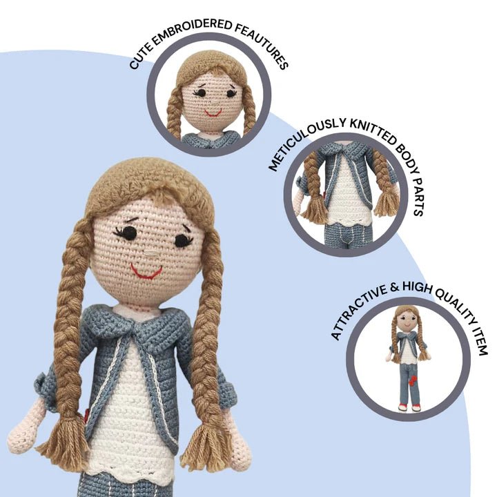 Delightful Helen Crocheted Doll – Handcrafted Treasured Toy - Tortoyse Toys