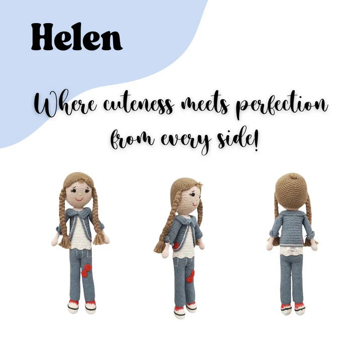Delightful Helen Crocheted Doll – Handcrafted Treasured Toy - Tortoyse Toys