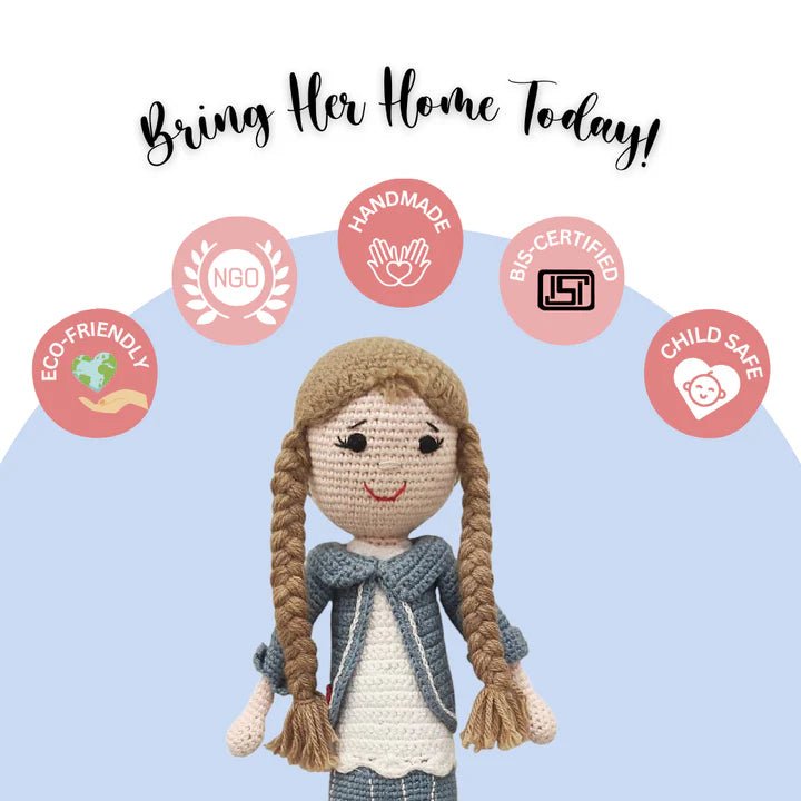 Delightful Helen Crocheted Doll – Handcrafted Treasured Toy - Tortoyse Toys