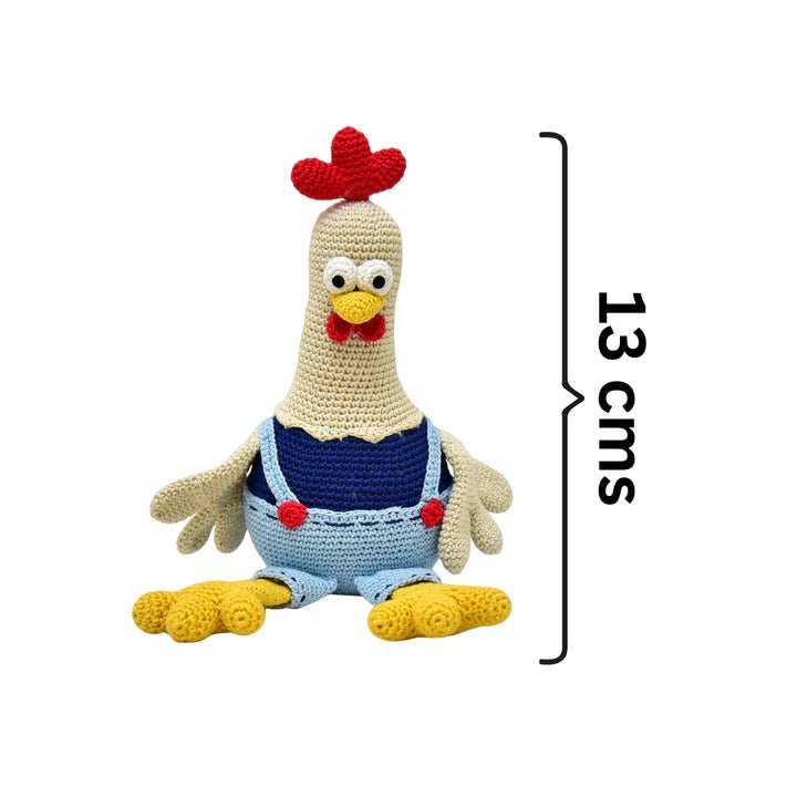 Dorris the Rooster - Unique Handmade Crocheted Plush Toy - Tortoyse Toys