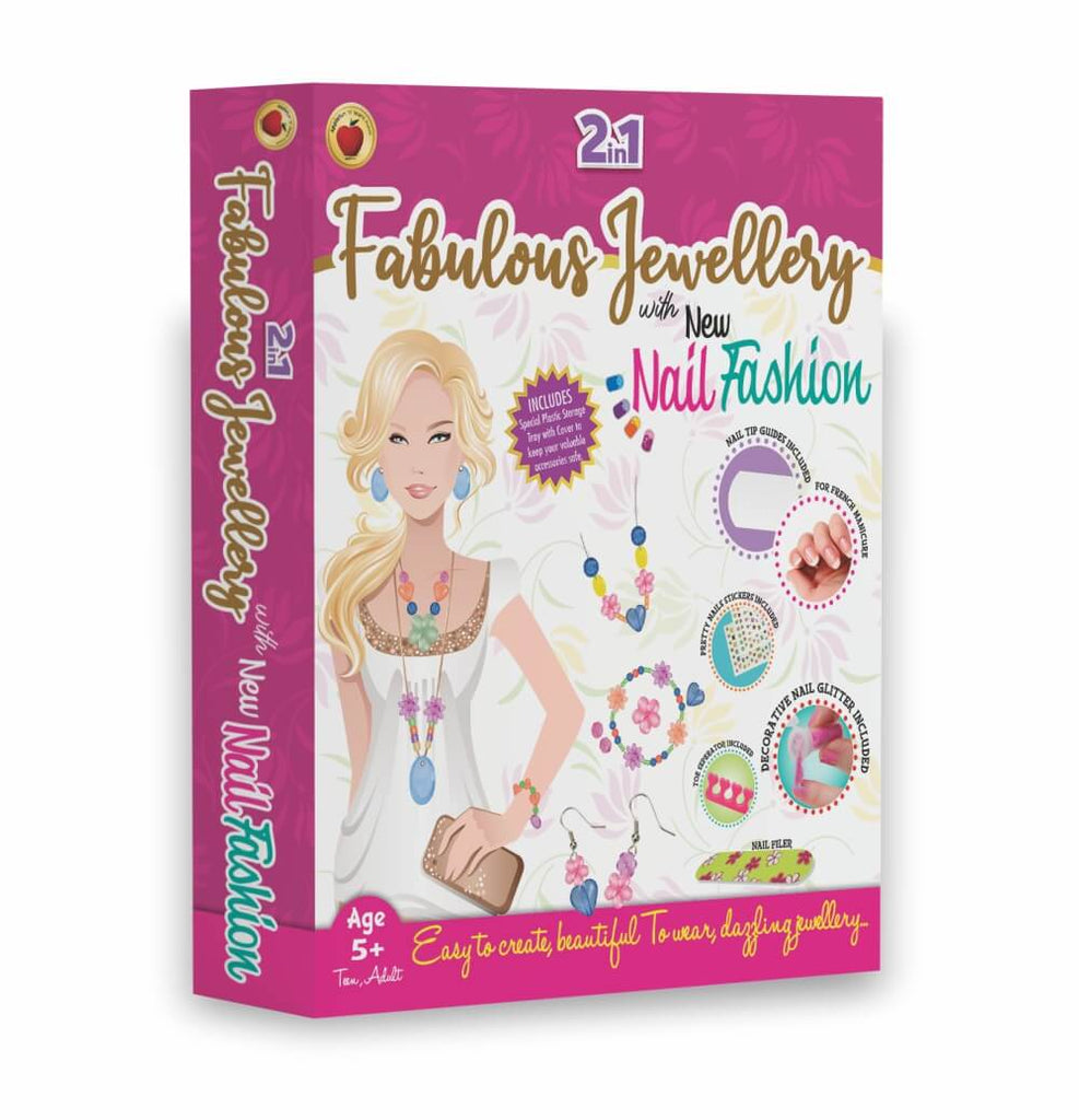 Fabulous Jewellery & New Nail Fashion Kit | 2 - in - 1 Creative Fun for Kids - Tortoyse Innovations LLPDIY ToysNAILART - FAB - JEWELLERY8904225702898