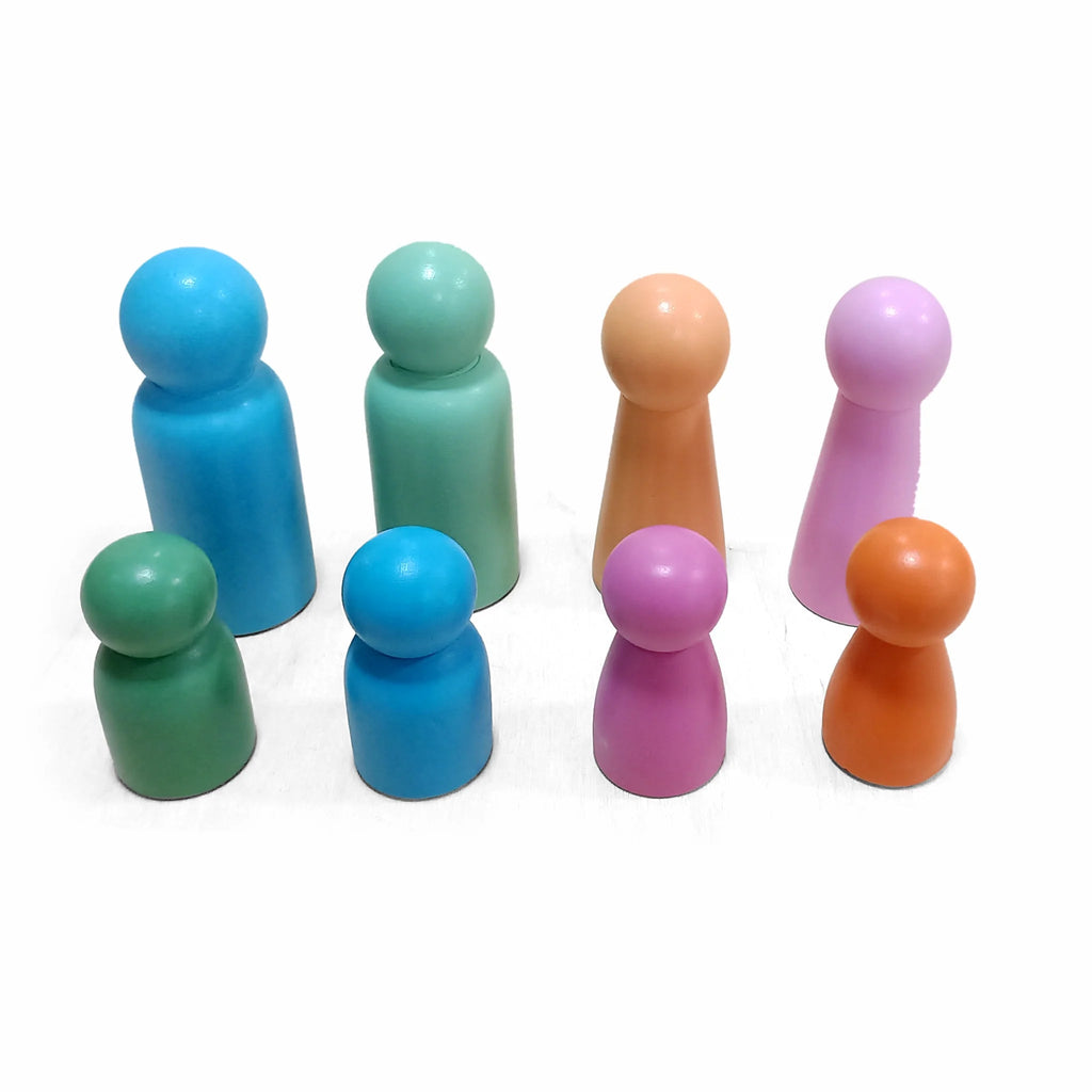 Family Peg doll - 8pc - Tortoyse
