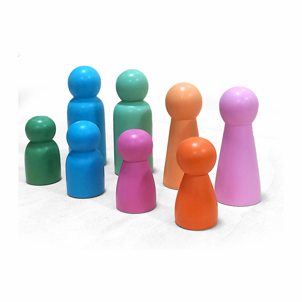 Family Peg doll - 8pc - Tortoyse