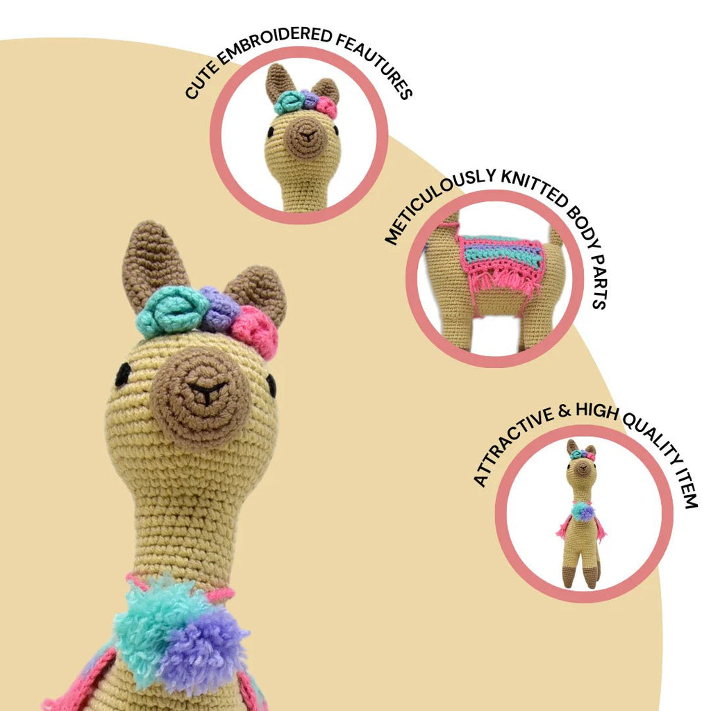Felicity the Llama Crochet Soft Toy | Handmade Gift for Kids - Tortoyse ANIMAL TOYS