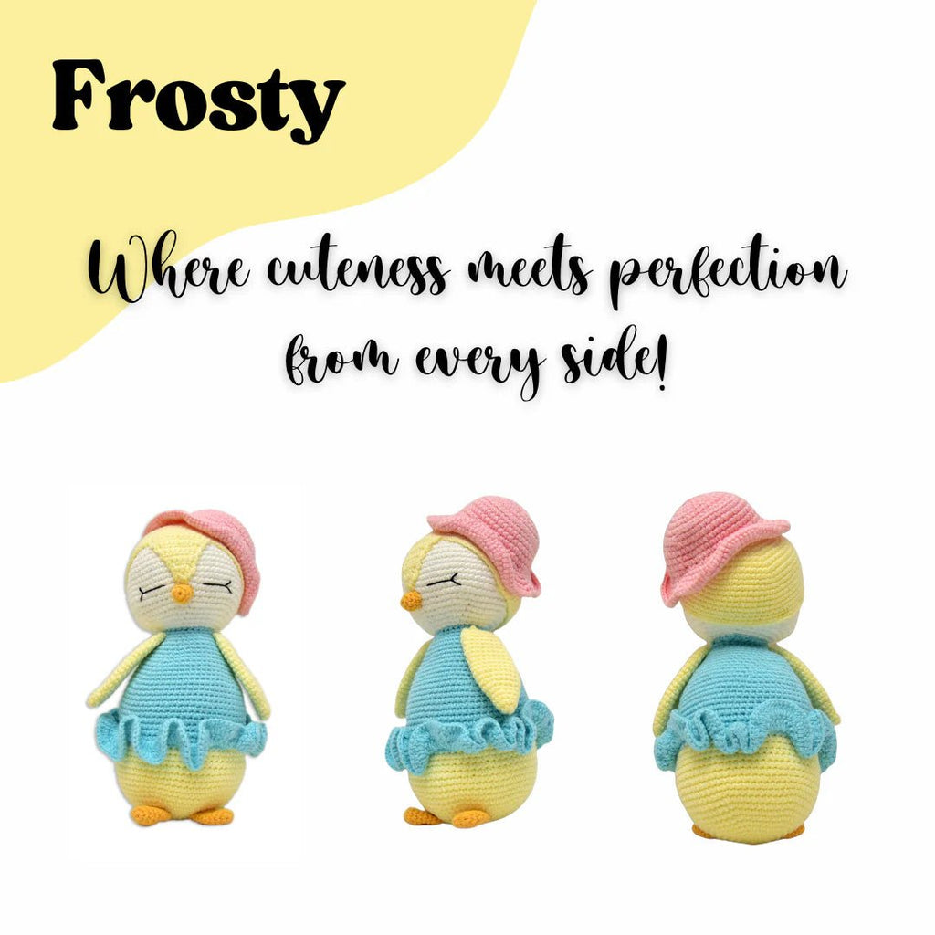 Frosty the Penguin – Lovingly Handmade Crochet Plush Toy | Soft & Safe Gift for Kids - Tortoyse ANIMAL TOYS