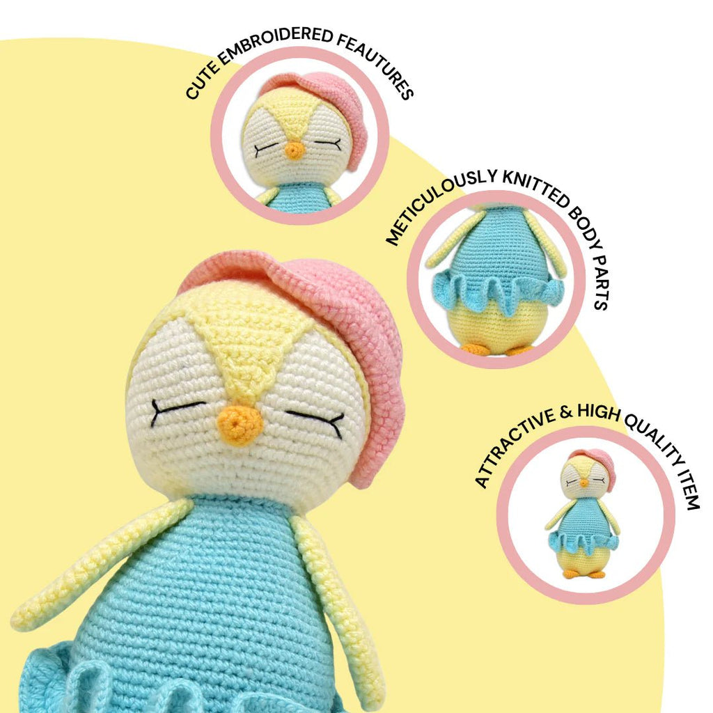 Frosty the Penguin – Lovingly Handmade Crochet Plush Toy | Soft & Safe Gift for Kids - Tortoyse ANIMAL TOYS