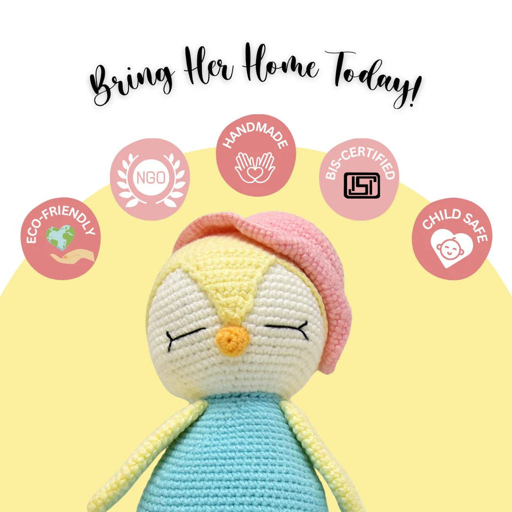 Frosty the Penguin – Lovingly Handmade Crochet Plush Toy | Soft & Safe Gift for Kids - Tortoyse ANIMAL TOYS