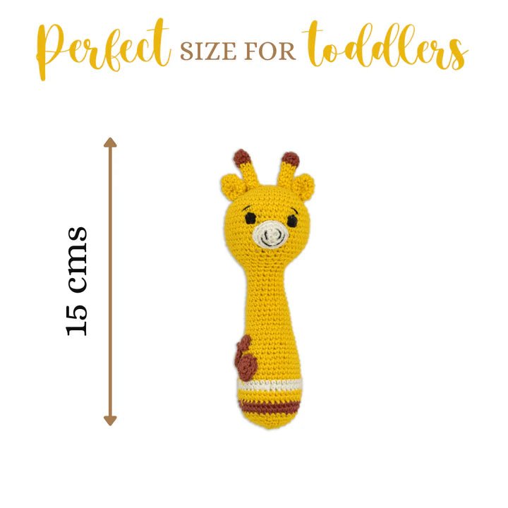 Giraffe Giggles Crochet Hand Rattle – Adorable Baby Shower Gift Idea - Tortoyse Toys