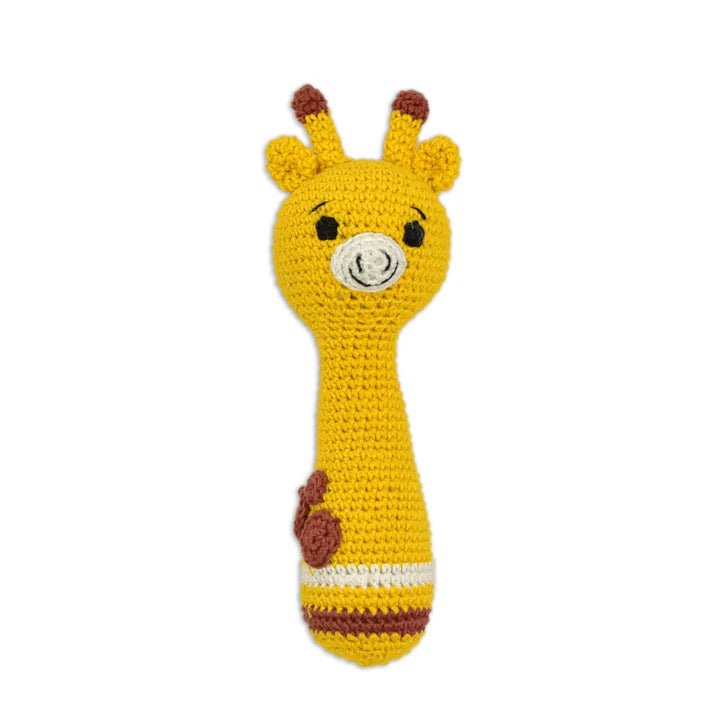 Giraffe Giggles Crochet Hand Rattle – Adorable Baby Shower Gift Idea - Tortoyse Toys
