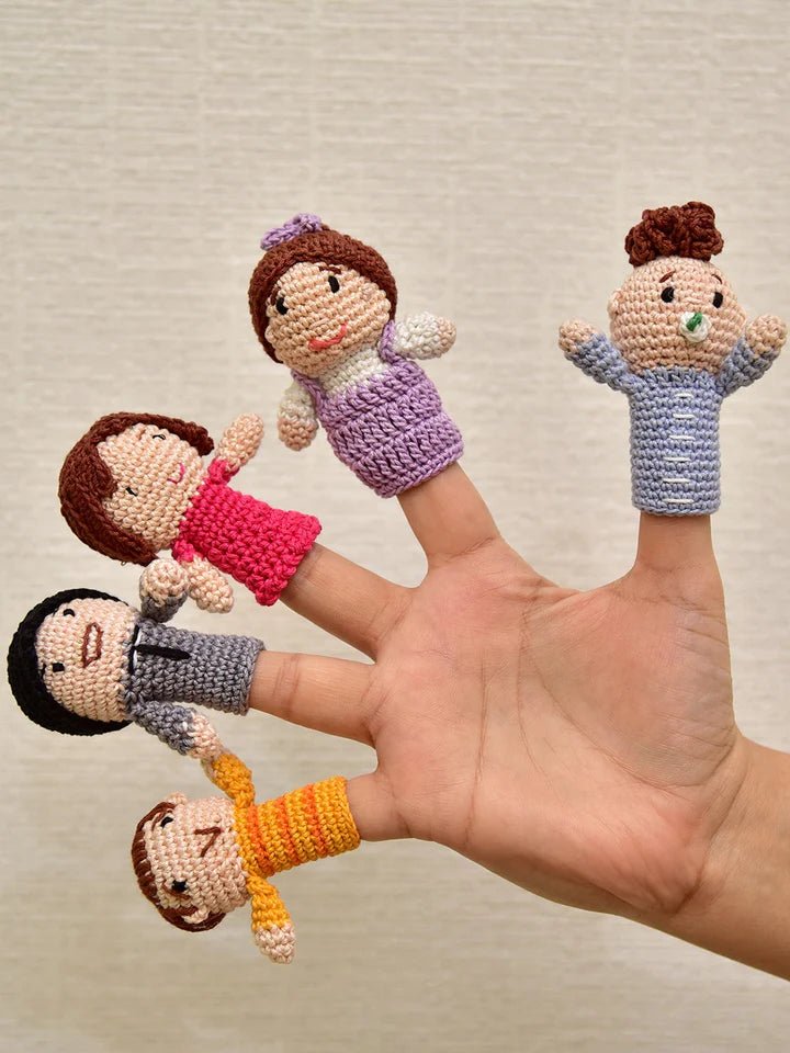 Handcrafted Amigurumi Family Finger Puppets - Tortoyse Toys