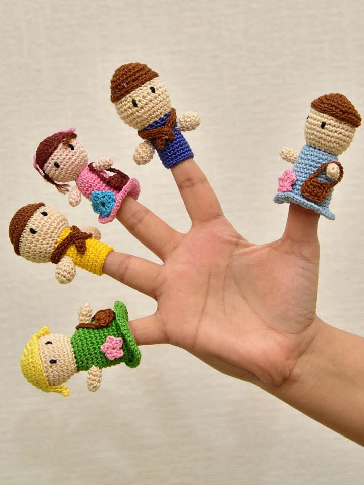 Handcrafted Amigurumi Picnic Finger Puppets - Tortoyse Toys