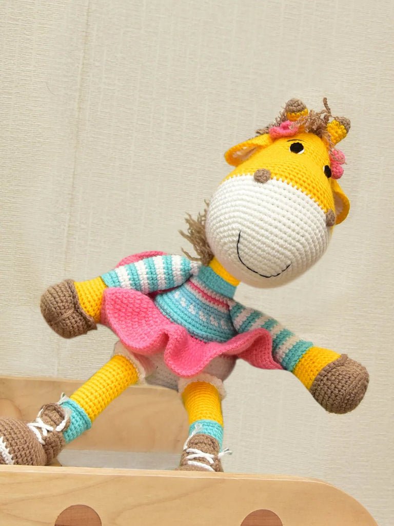 Handcrafted Greta the Giraffe - Crocheted Soft Toy for Cuddles - Tortoyse ANIMAL TOYS