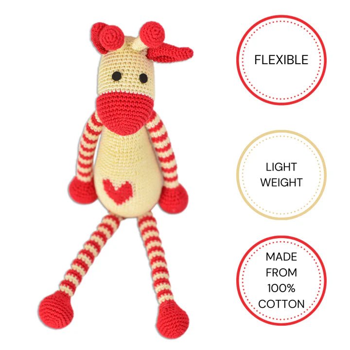 HandcraftedCrocheted Giphy Giraffe - Soft and Adorable Toy for Kids - Tortoyse Toys