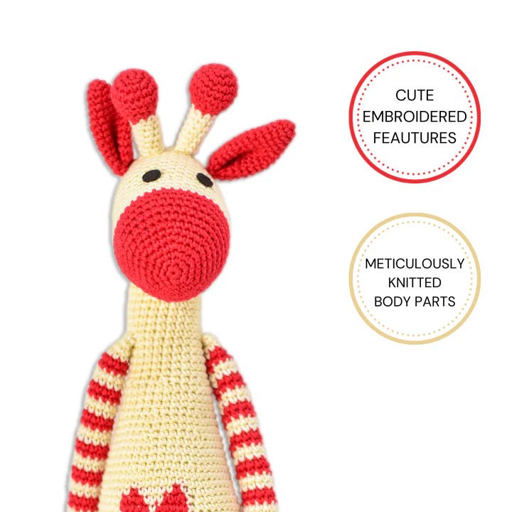 HandcraftedCrocheted Giphy Giraffe - Soft and Adorable Toy for Kids - Tortoyse Toys