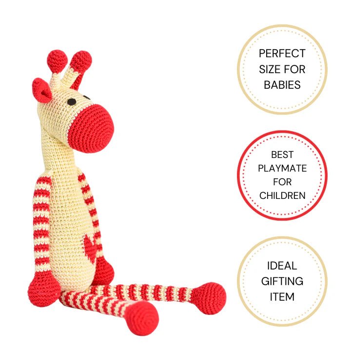 HandcraftedCrocheted Giphy Giraffe - Soft and Adorable Toy for Kids - Tortoyse Toys
