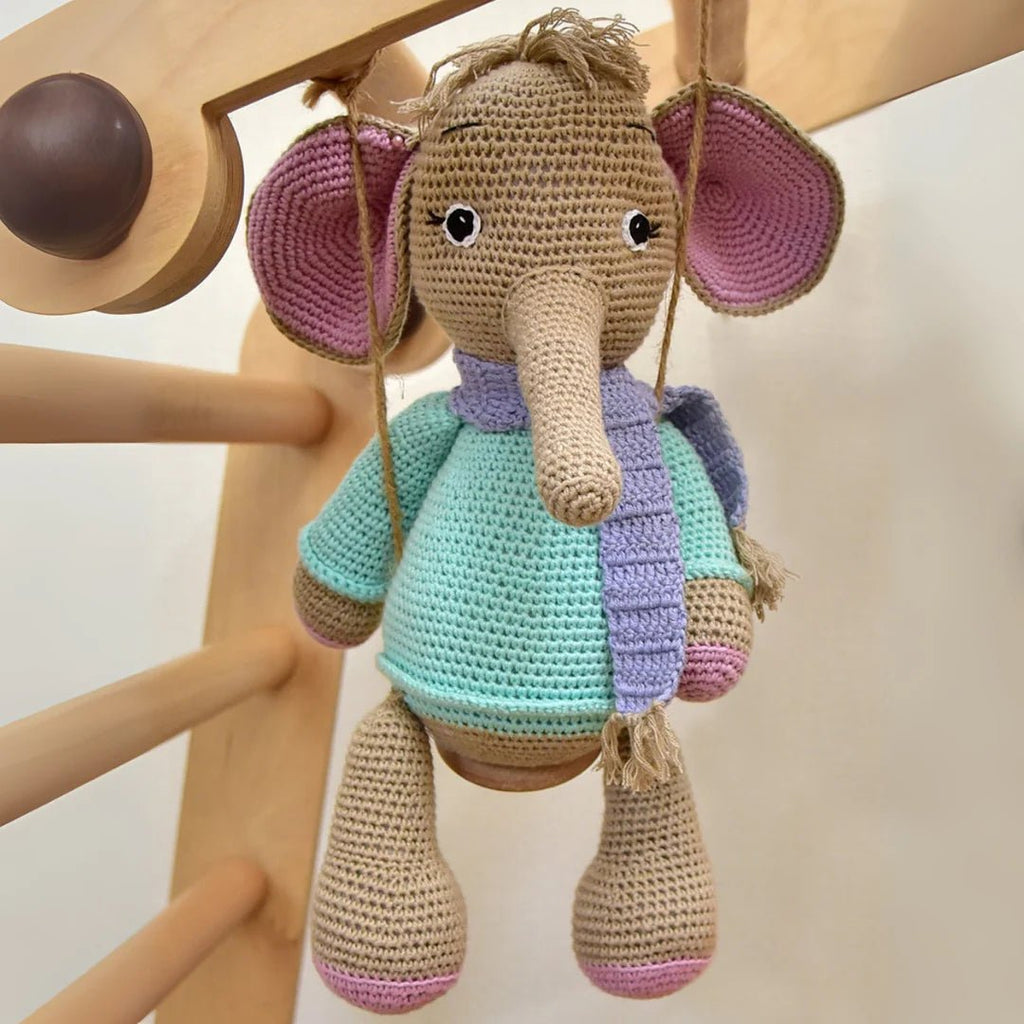 Handmade Crocheted Elephant Toy – Darcy the Perfect Gift - Tortoyse ANIMAL TOYS