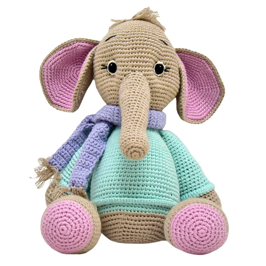 Handmade Crocheted Elephant Toy – Darcy the Perfect Gift - Tortoyse ANIMAL TOYS
