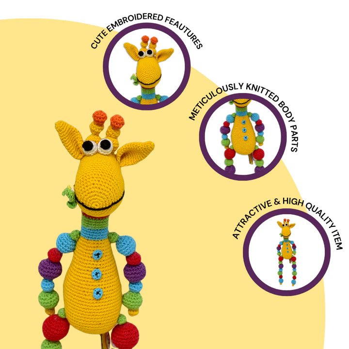 Handmade Crocheted Skye Giraffe - Unique & Cuddly Soft Toy - Tortoyse Toys