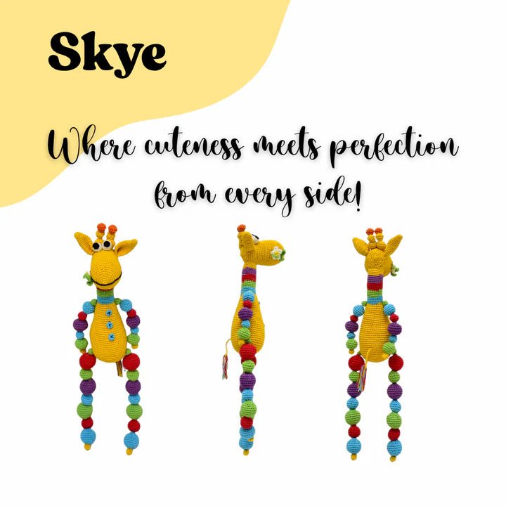 Handmade Crocheted Skye Giraffe - Unique & Cuddly Soft Toy - Tortoyse Toys