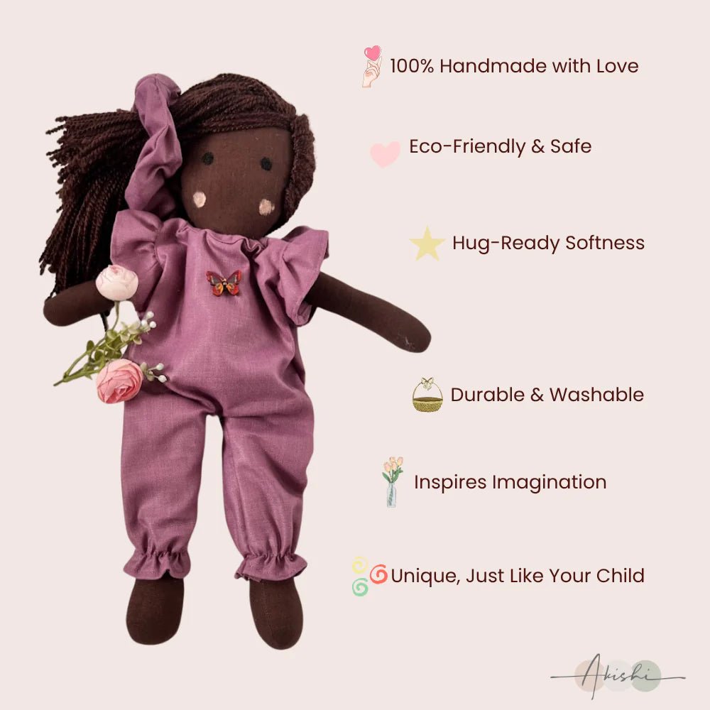 Imani – Handmade Cloth Doll for Kids | Soft & Eco - Friendly - Tortoyse DOLLS