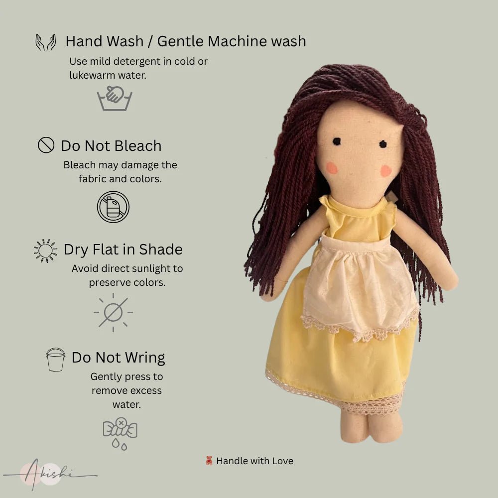 Janya – Handmade Cloth Doll for Kids | Soft & Eco - Friendly - Tortoyse DOLLS