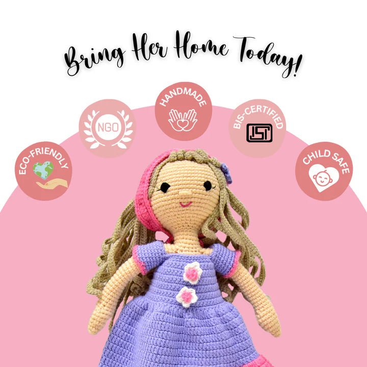 Katherine the Doll – Adorable Handmade Crochet Doll | Perfect for Imaginative Play & Gifting - Tortoyse Toys