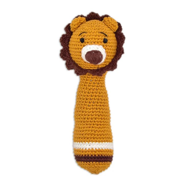 Mini Simba Hand Rattle – Lovingly Handmade Crochet Lion Rattle - Tortoyse Toys
