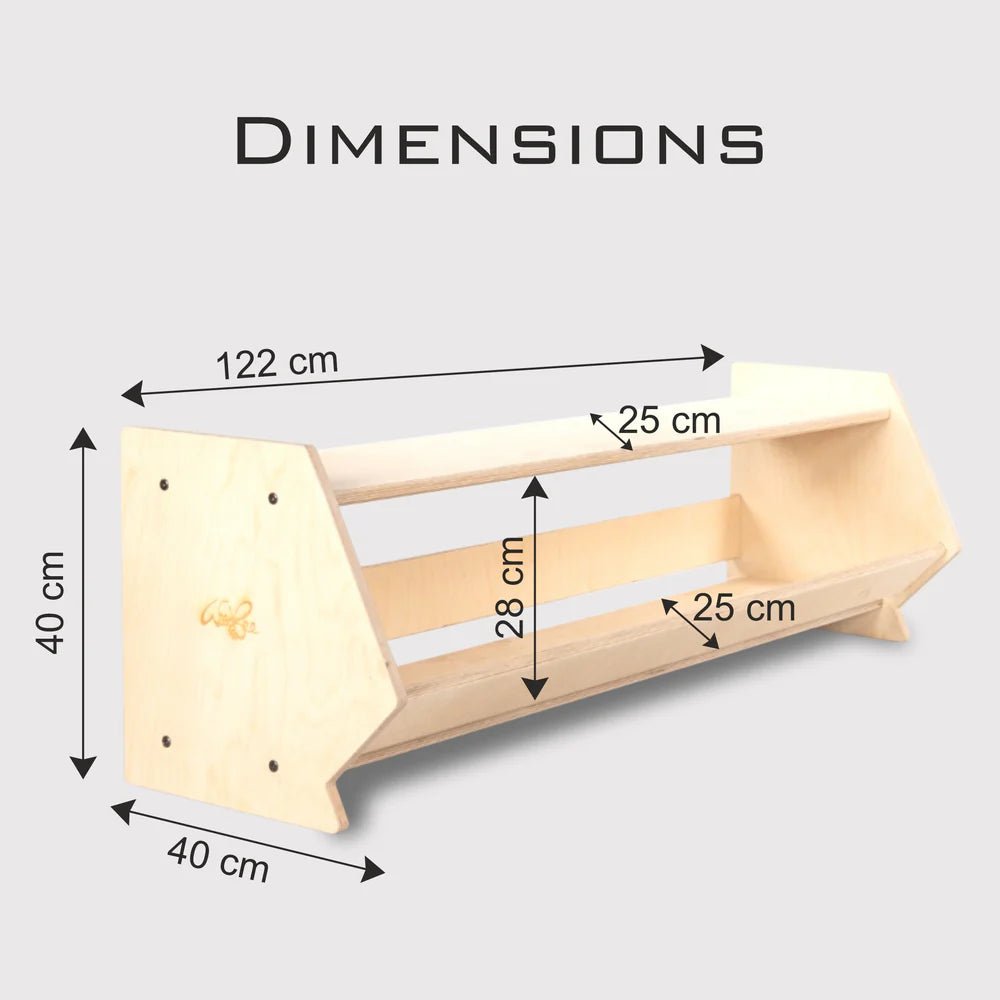 Montessori Low Shelf / Toy shelf - Tortoyse