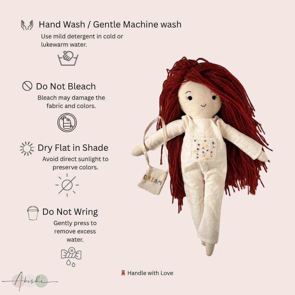 Naira – Handmade Cloth Doll for Kids | Soft & Eco - Friendly - Tortoyse DOLLS