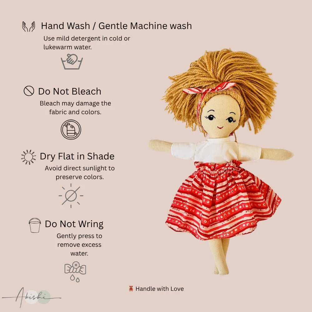 Niva – Handmade Cloth Doll for Kids | Soft & Eco - Friendly - Tortoyse DOLLS